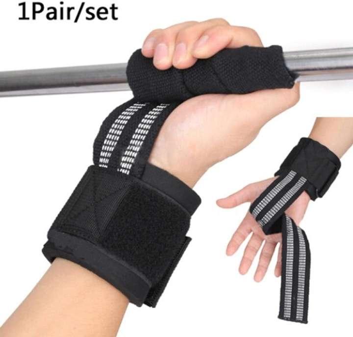 DreamPalace Weight lifting Bar Straps with Wrist Support Gym Workout Power lifting Straps Wrist Support