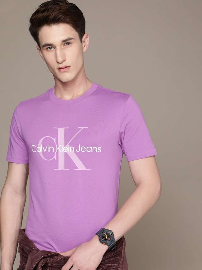 Calvin Klein Jeans Printed Men Crew Neck Purple T Shirt Buy Calvin Klein Jeans Printed Men Crew Neck Purple T Shirt Online at Best Prices in India Flipkart