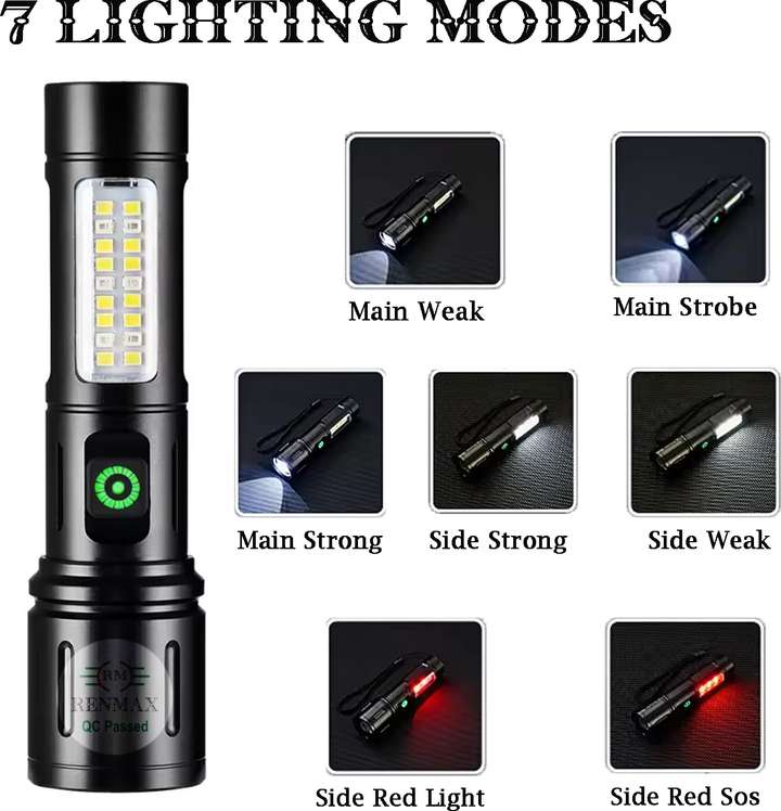 RENMAX Bright Beam Zoom Focus & Cobb Emergency With SOS Red Light Blinker  Metal AL603 Torch Price in India - Buy RENMAX Bright Beam Zoom Focus & Cobb  Emergency With SOS Red