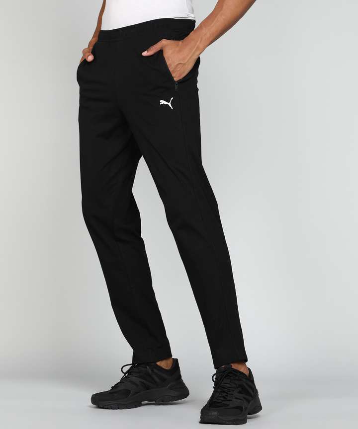 PUMA Zippered Jersey Sweatpants Solid Men Black Track Pants - Buy 