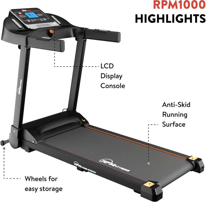 RPM Fitness by Cultsport by cult RPM1000 2 HP Peak Motorized Max Weight 90Kg For Home Gym Workout Treadmill