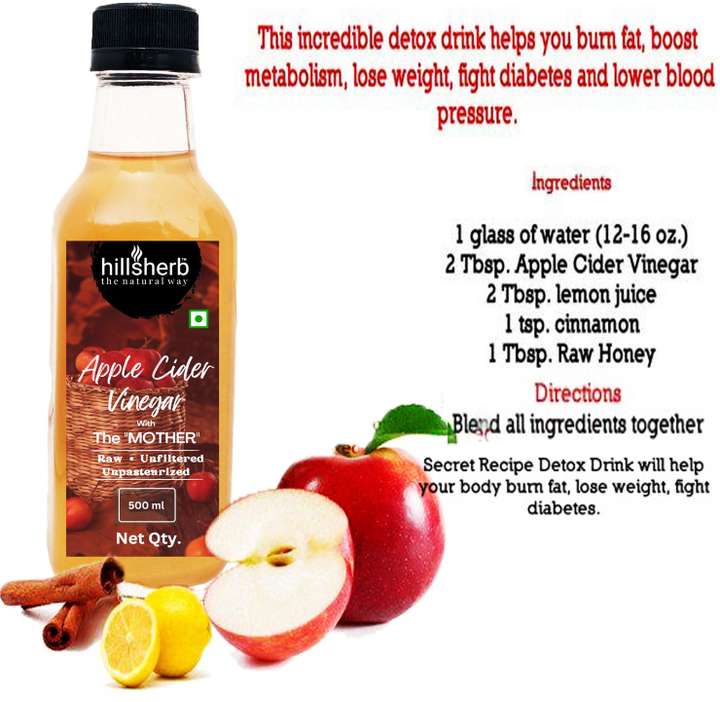 hillsherb Apple Cider Vinegar for Weight Loss With Mother Unfiltered And Undiluted Vinegar Vinegar