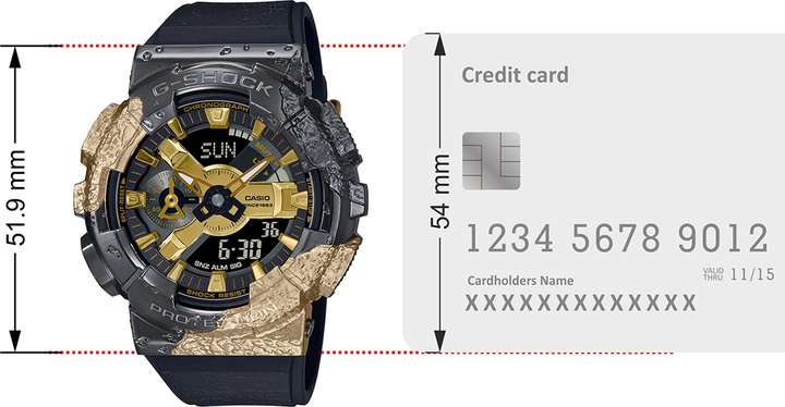 CASIO GM-114GEM-1A9DR G-Shock Black-Gold Ip Dial Resin Band