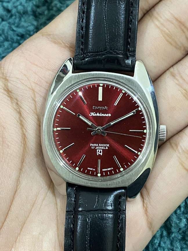 For Men HMT Kohinoor Red Dial Mechanical Manual Winding 17Jewels Men s Wrist Watch Online at Best Prices in India Flipkart