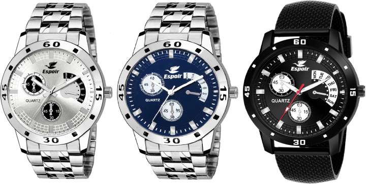 Espoir High Quality Combo of 3 watches Analog Watch For Men Buy Espoir High Quality Combo of 3 watches Analog Watch For Men CM109Espoirsilky Online at Best Prices in India Flipkart