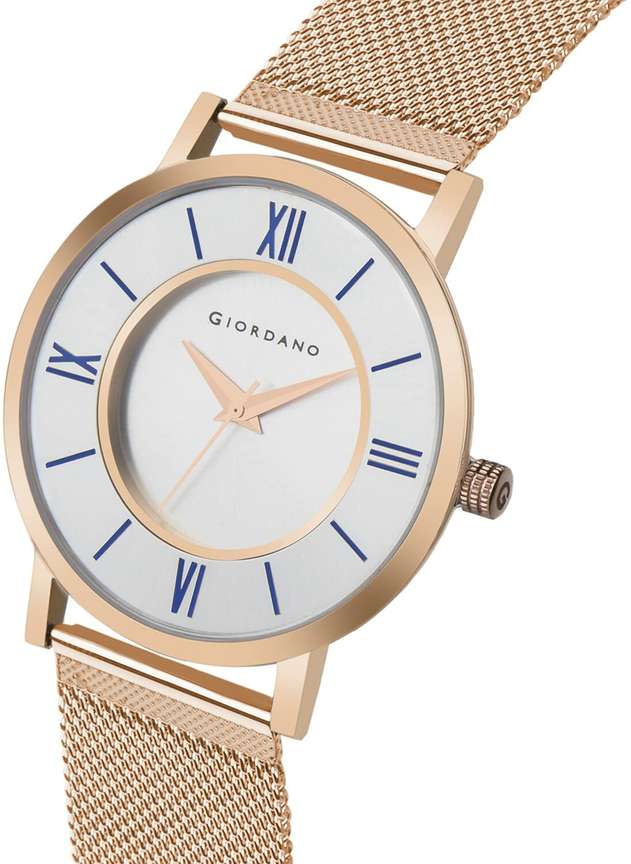 GIORDANO Giordano Analog Men s Watch Silver Dial Rose Gold Colored Strap Analog Watch For Couple Buy GIORDANO Giordano Analog Men s Watch Silver Dial Rose Gold Colored Strap Analog Watch
