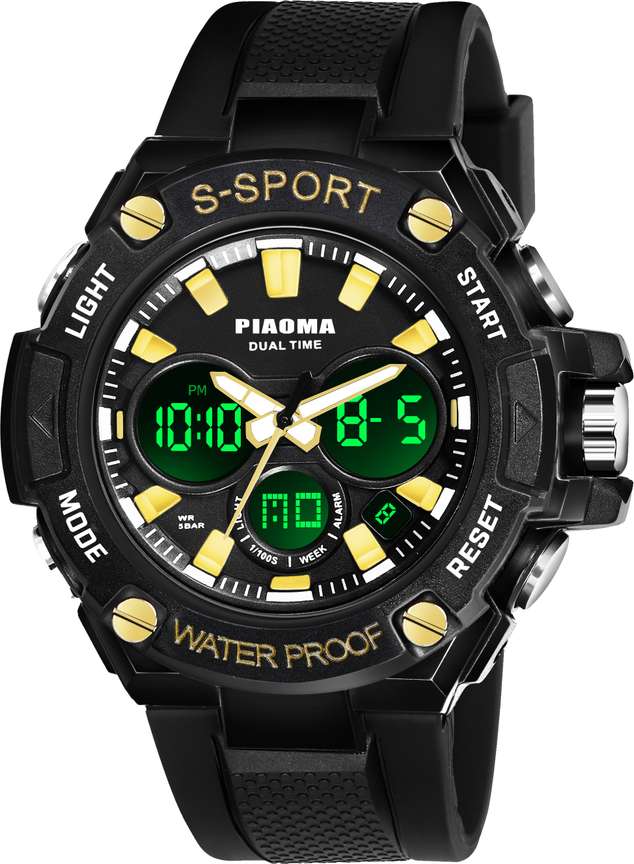 S SPORTS PIAOMA 9107 DUAL TIME Analog Digital Watch For Men Buy S SPORTS PIAOMA 9107 DUAL TIME Analog Digital Watch For Men 9107 Analog DigitaL Sports Formal Casual Watches for Boys