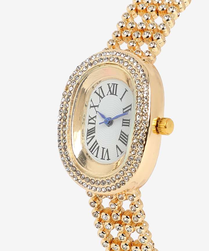 Haute Sauce Embellished Oval Watch - Gold Analog Watch - For Women - Buy  Haute Sauce Embellished Oval Watch - Gold Analog Watch - For Women HSWC1153  Online at Best Prices in India | Flipkart.com