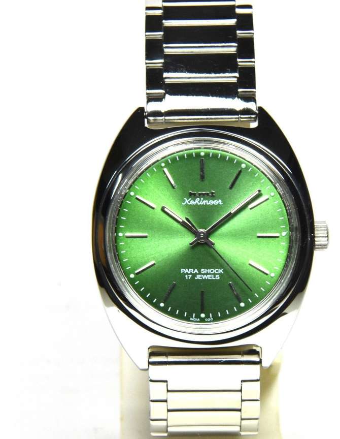 DIXOT HMT Kohinoor Sunburst Green 17Jewels Para Shock Hand Winding Watch Case 36 mm HMT Analog Watch For Men Buy DIXOT HMT Kohinoor Sunburst Green 17Jewels Para Shock Hand Winding