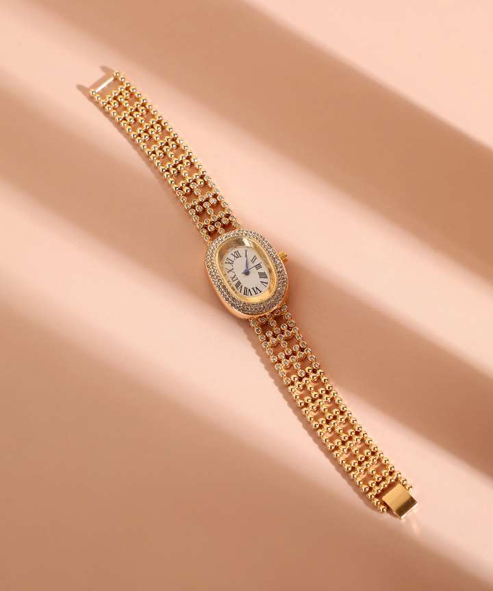 Haute Sauce Embellished Oval Watch - Gold Analog Watch - For Women - Buy  Haute Sauce Embellished Oval Watch - Gold Analog Watch - For Women HSWC1153  Online at Best Prices in India | Flipkart.com