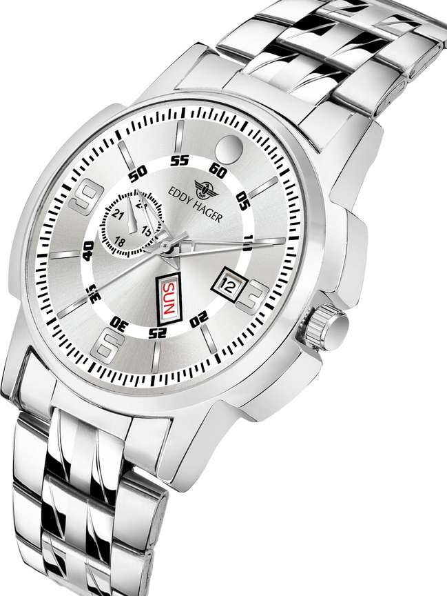 EDDY HAGER EH 226 SL Silver Day and Date Analog Watch For Men Buy EDDY HAGER EH 226 SL Silver Day and Date Analog Watch For Men EH 226 SL Online at Best Prices in