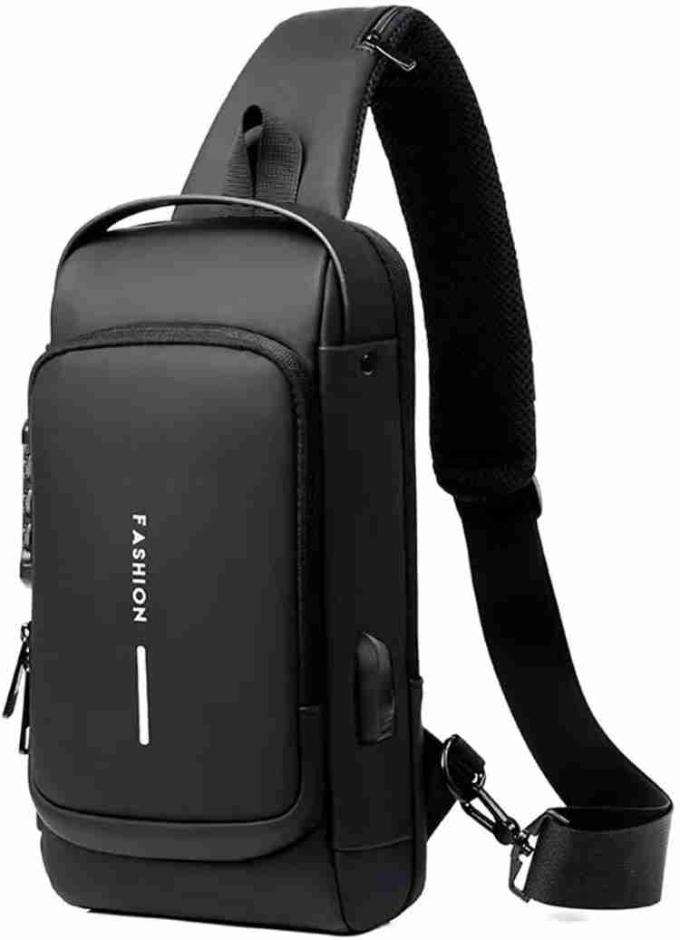 ZWEELAY Waterproof Crossbody Sling Bag Unisex Chest Bag with USB Shoulder  Bag 6 L Backpack BLACK - Price in India | Flipkart.com