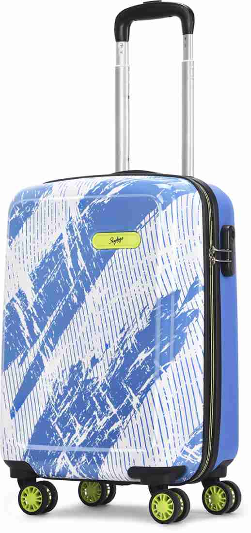 SKYBAGS Stroke Neo 55 Trolley Bag 5 Years Warranty Cabin Suitcase 8 Wheels 22 Inch Blue and White Price in India Flipkart