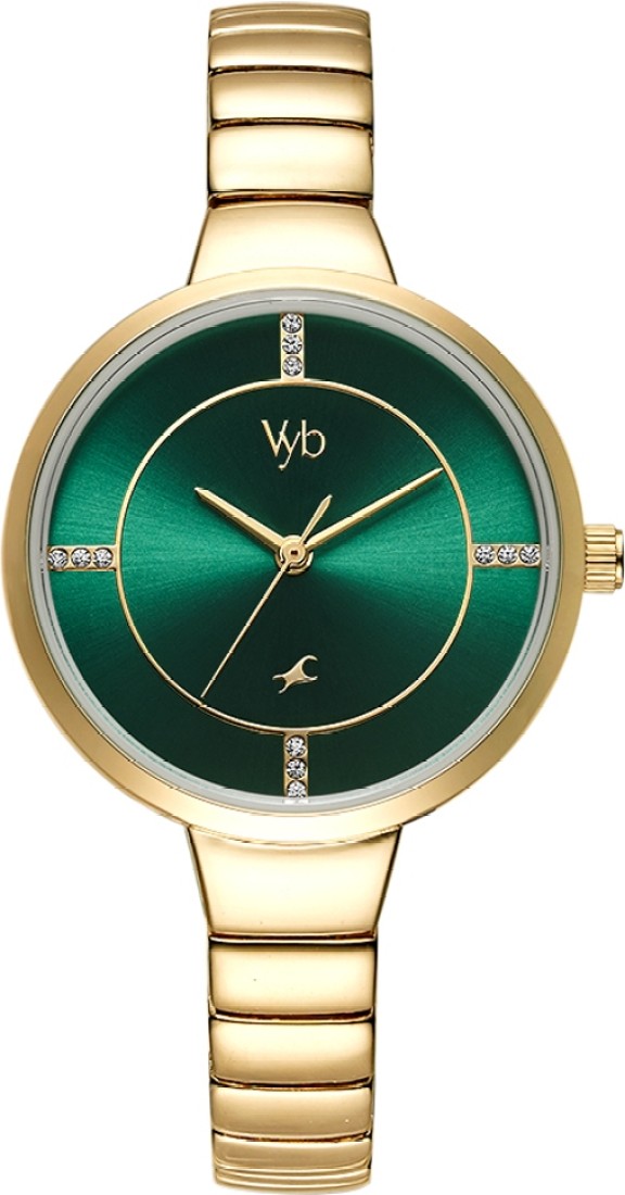 Buy ELIZ ES8747L1GEE SS Caseback & Leather Date Women's Watch, Green, strap  Online at Low Prices in India - Amazon.in