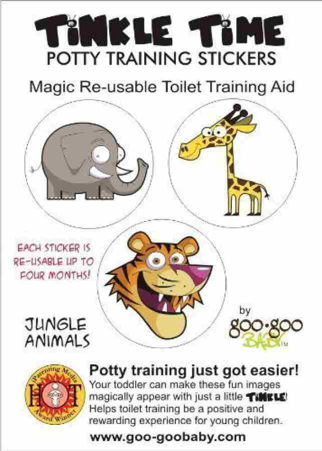 Goo-Goo Baby Tinkle Time Reusable Potty Training Stickers Potty Train in a  day Jungle Theme - Tinkle Time Reusable Potty Training Stickers Potty Train  in a day Jungle Theme . Buy Elephant