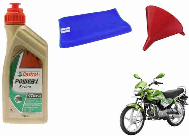 Castrol 1 Castrol Power1 10W 50 4T 1 Litre Bike Engine Oil 1 Cloth 1 Funnel Hero HF Deluxe Eco 1 Funnel Hero HF Deluxe Eco Combo Price in India Buy Castrol 1 Castrol Power1 10W 50 4T 1 Litre Bike Engi...