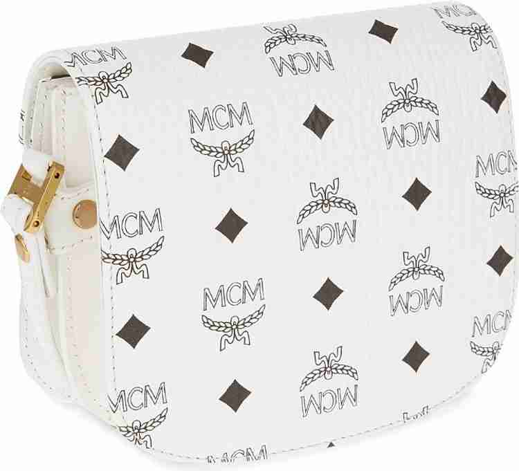 Mcm white shoulder bag discount