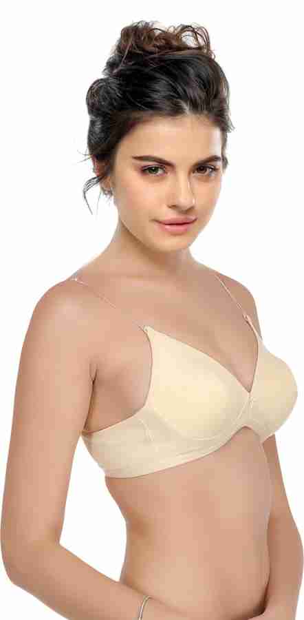 Buy Non-Padded Wirefree Full Coverage Strapless Tube Bra With Detachable Transparent  Straps in Beige - Cotton Online India, Best Prices, COD - Clovia - BR0685P24