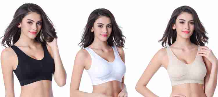 Piftif Women Push-up Non Padded Bra - Buy Skn Wht Blk Piftif Women Push-up  Non Padded Bra Online at Best Prices in India