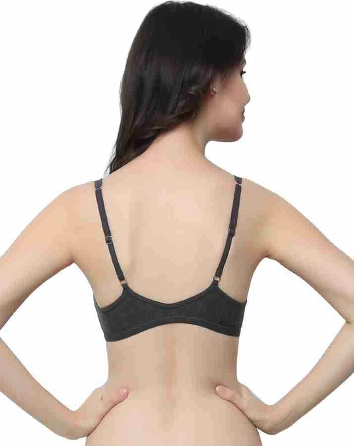 Buy Low Impact Cotton Non-Padded Non-Wired Sports Bra in Grey Online India,  Best Prices, COD - Clovia - BR1304P08