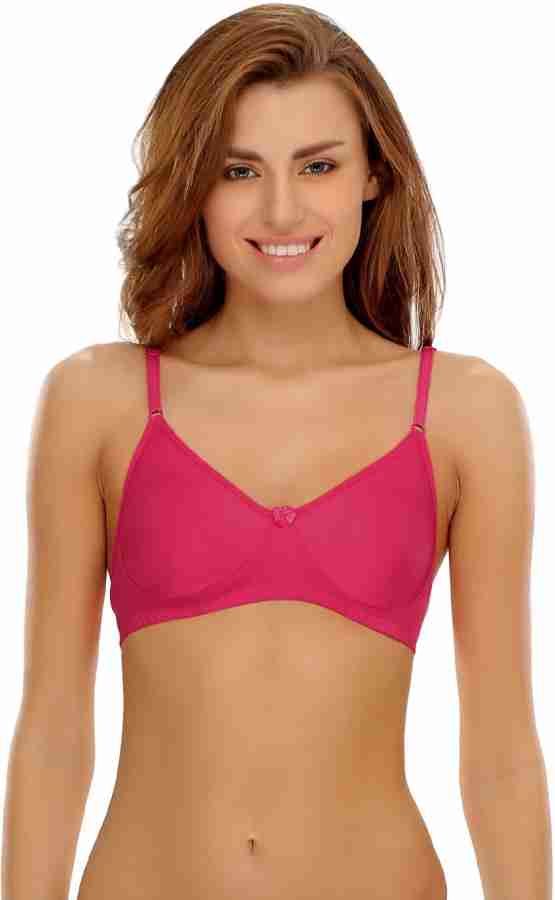 Clovia Womens Lace Non-Padded Wirefree Bra in Red