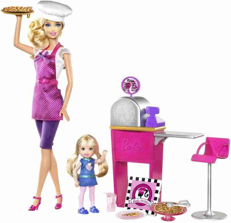 Barbie pizza chef doll shop and playset