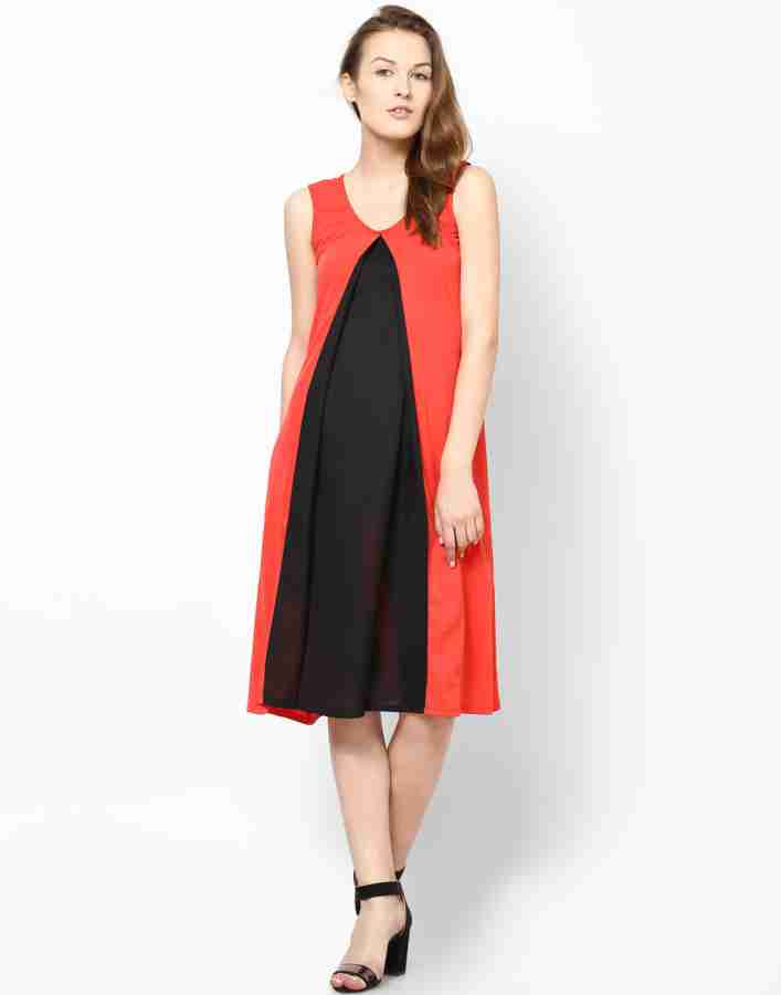 ATHENA Women A line Red Black Dress Buy Red Black ATHENA Women A line Red Black Dress Online at Best Prices in India Flipkart