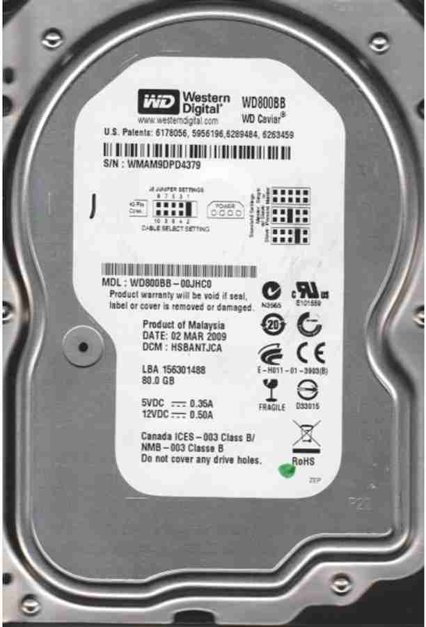 WD IDE 3.5インチ内蔵 HDD 80GB WD800BB(WD400BB-00JHC0、DCM WD IDE 3.5インチ内蔵 HDD 80GB WD800BB(WD400BB-00JHC0、DCM