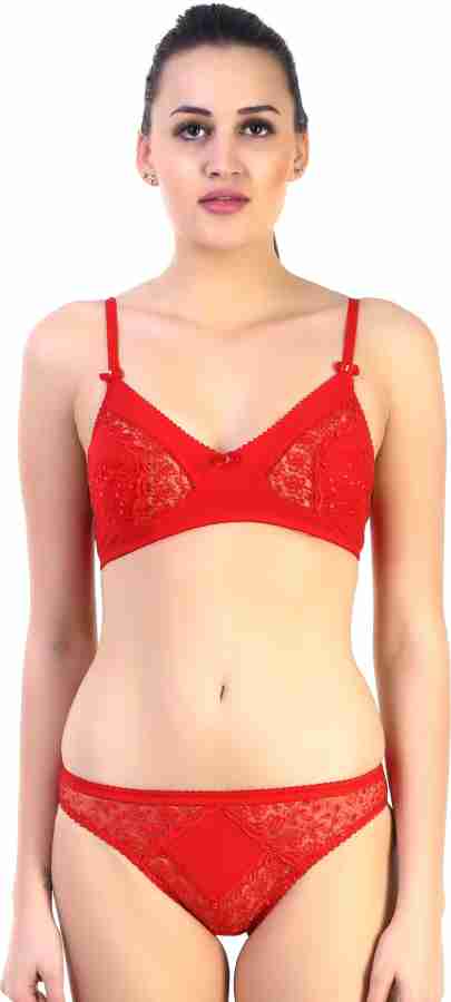 Silk Printed Neha Red Ladies Panty Bra Set at Rs 99/set in New