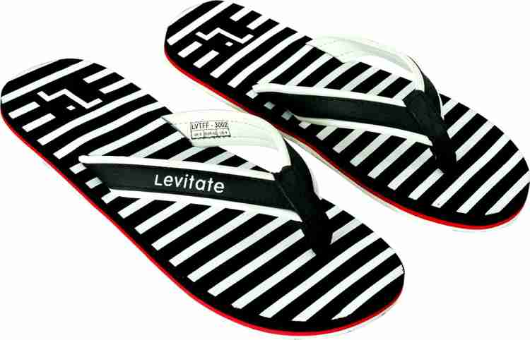 Black and discount white flip flops