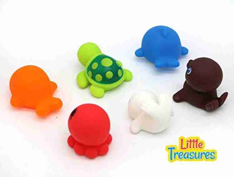 Little Treasures Colorful Squirting Sea Animal Bath Toys, Set Of 6