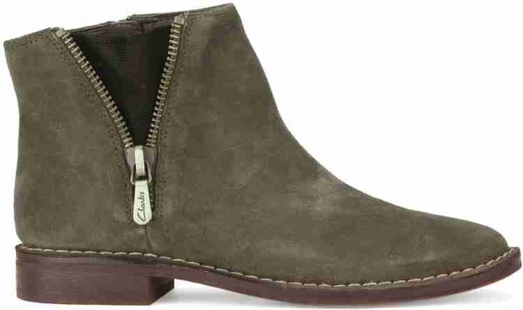 CLARKS Cabaret Ruby Boots For Women Buy Khaki Suede Color CLARKS Cabaret Ruby Boots For Women Online at Best Price Shop Online for Footwears in India Flipkart