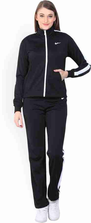 NIKE Printed Women Track Suit Buy BLACK WHITE BLACK