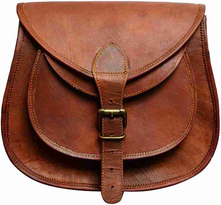 CraftShades Brown Tan Sling Bag 100 Pure Handmade Leather Sling Bag Brown Tan Price in India Flipkart