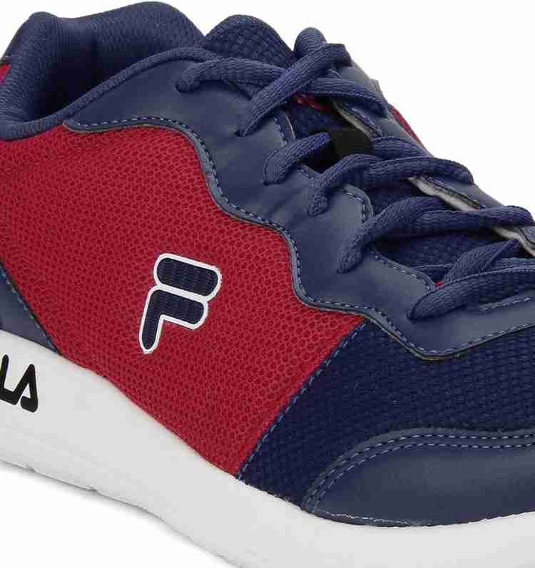 Fila black outlet and red shoes