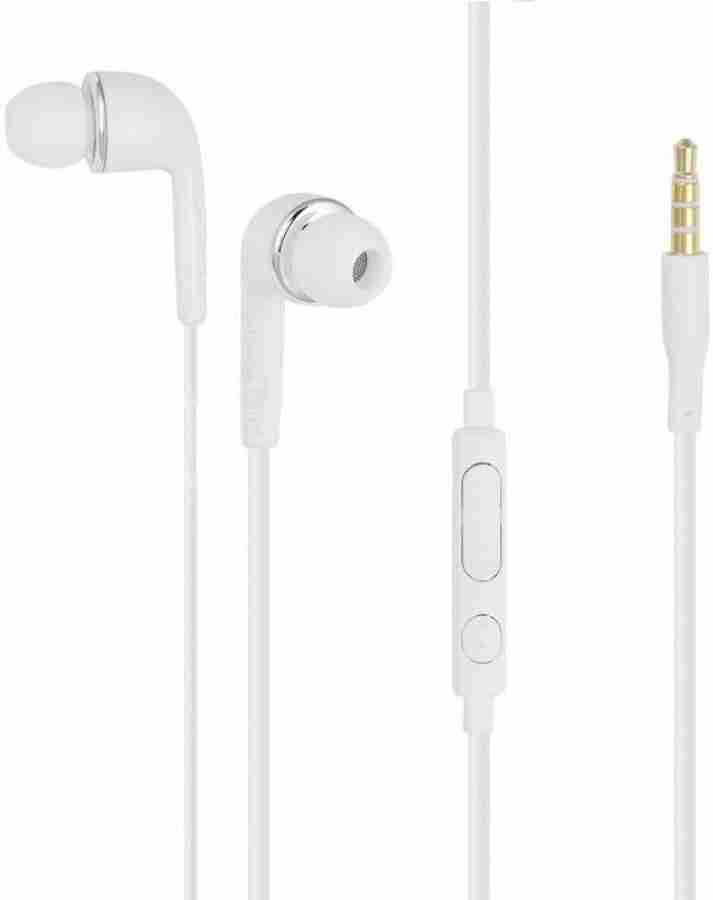 VINTAGE 3.5MM Jack handsfree for Samsung Galaxy J7 Galaxy J5 Headphones WIth Mic Earphones Handsfree Headset With Deep Bass And Music Equalizer Wired Wired Bluetooth Headset With Mic White Earphone Ca...