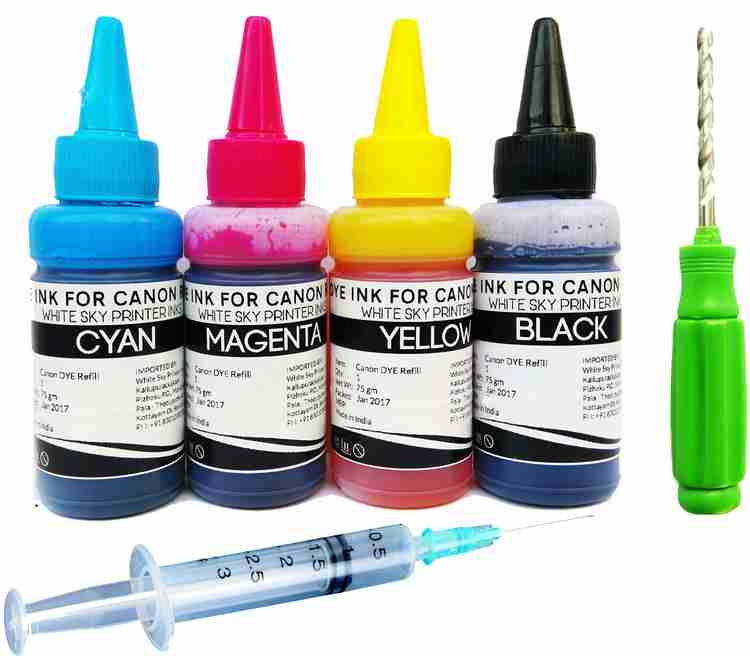 White Sky Canon Printer Refill Ink Kit 300ml with Thumb Drill for