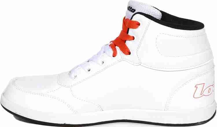 LOTTO Logo Plus Hi White Orange Sneakers SHOES For MEN 8 High Ankle Sneaker For Men