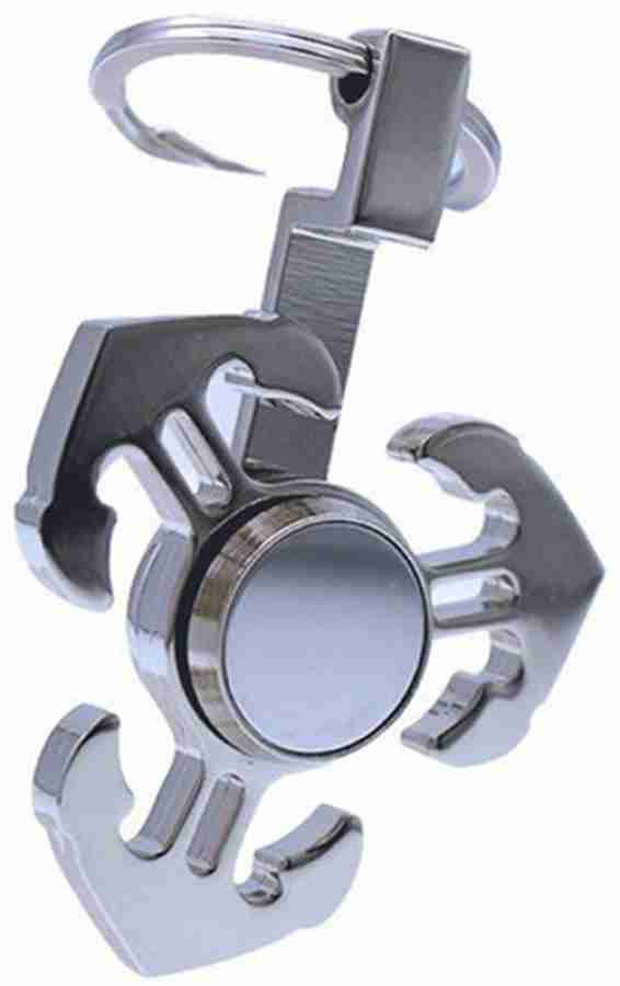 Trendy Keychain Spinner Fidget Ring Metal Key Chain Hollow Out Aluminum  Alloy Key Holder Birthday Gift Kaesi