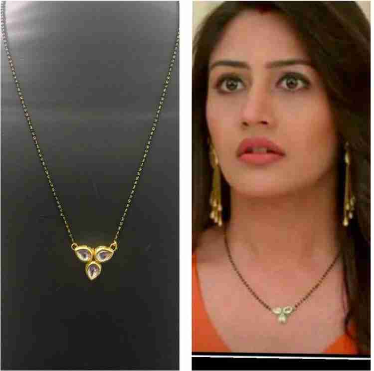 JNB Jewellers Ishqbaaz Bollywood Anika Style Original Kundan Stone With Gold Plating Alloy Mangalsutra Price in India Buy JNB Jewellers Ishqbaaz Bollywood Anika Style Original Kundan Stone With Gold P...