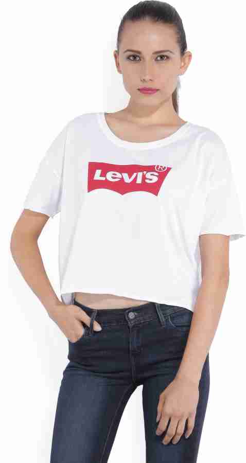 White levi t shirt shop women's