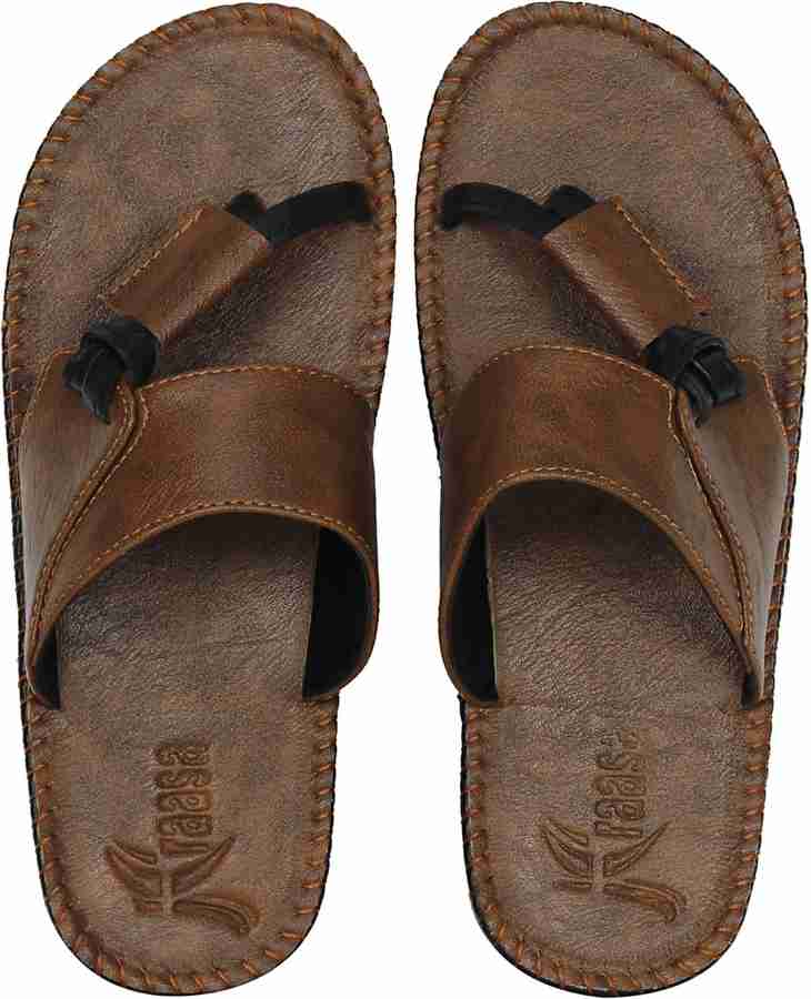 Kraasa Men Men Synthetic Leather Chappal Black Slippers Buy