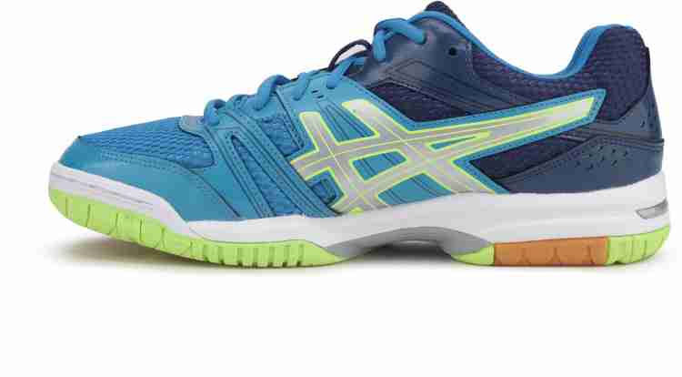 Asics GEL ROCKET 7 Multi Court Shoes For Men Buy BLE JWL GLCR GRY SFTY YLW Color Asics GEL ROCKET 7 Multi Court Shoes For Men Online at Best Price Shop Online for Footwears in India