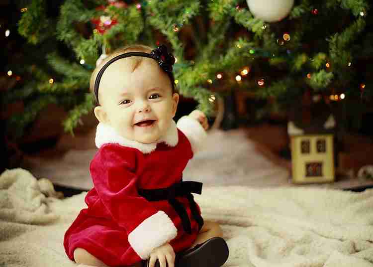 Cute baby hot sale christmas pictures