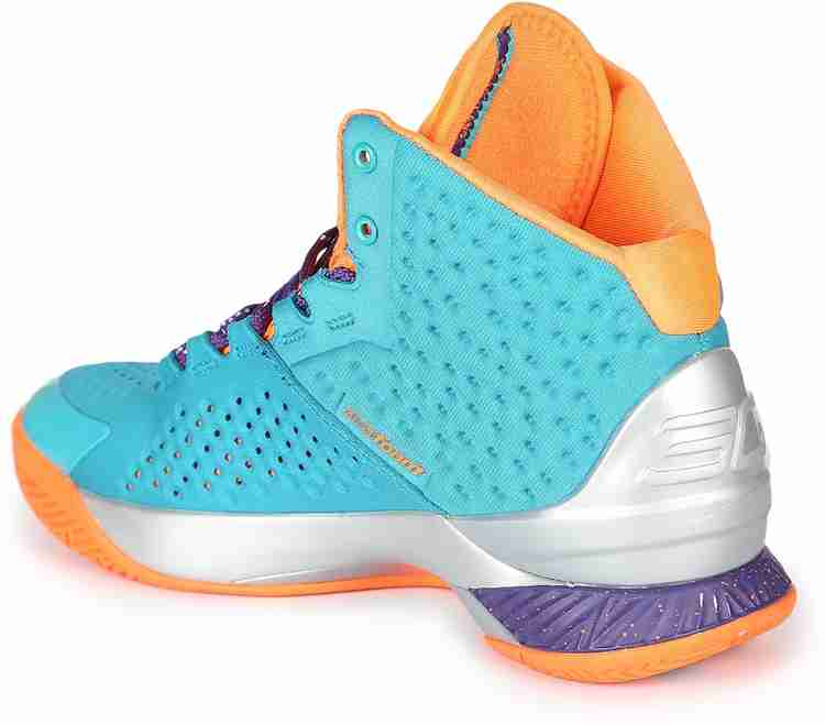 Orange blue and white basketball shoes hot sale