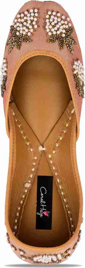 Coral Haze Gold Handcrafted Embroidered Punjabi Jutti Jutis For Women Buy Light Gold Color Coral Haze Gold Handcrafted Embroidered Punjabi Jutti Jutis For Women Online at Best Price Shop Online