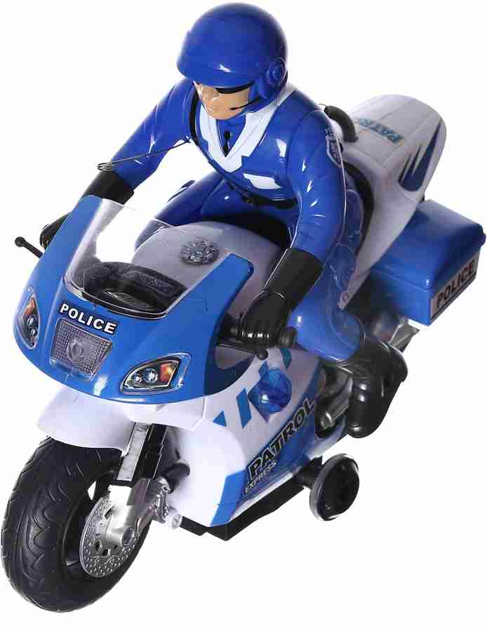 Remote control top police motorcycle