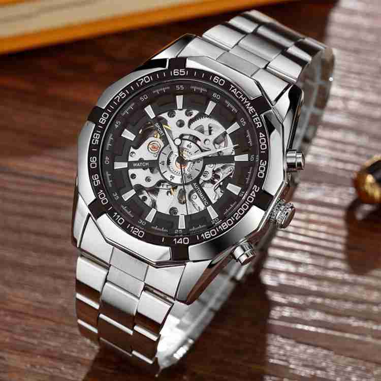 addic Analog Watch For Men Buy addic Analog Watch For Men Winner Super Luxury Silver Black Dial Online at Best Prices in India Flipkart