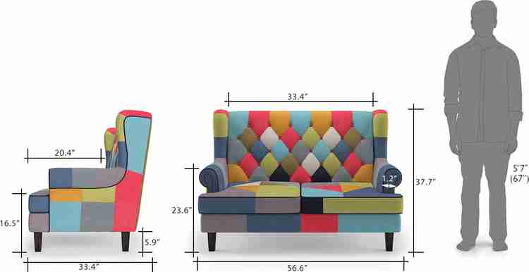 Urban Ladder Minnelli Loveseat Fabric 2 Seater Sofa Price in India