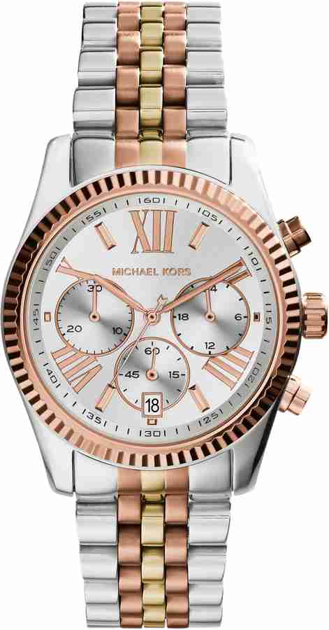 Michael kors ladies watch rose gold and hot sale silver